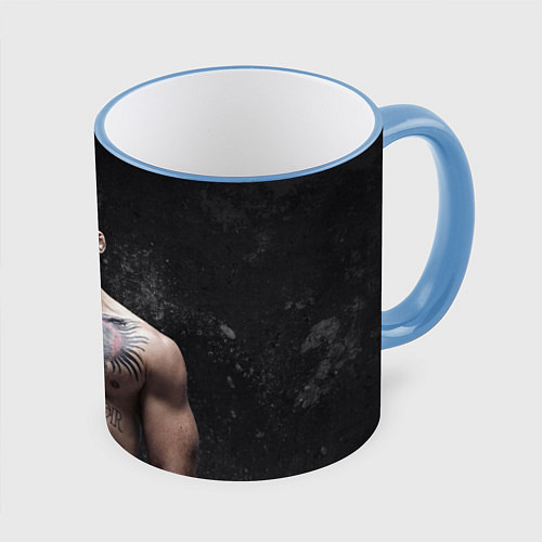 Кружка цветная Конор Макгрегор / 3D-Небесно-голубой кант – фото 1