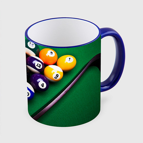 Кружка цветная Бильярд / 3D-Синий кант – фото 1