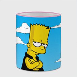 Кружка 3D Задумчивый Барт, цвет: 3D-розовый кант — фото 2