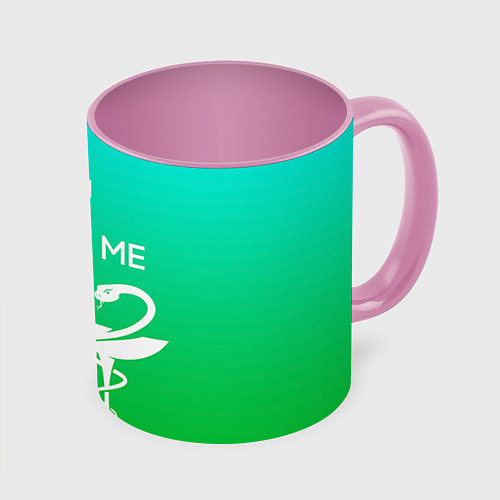 Кружка цветная Trust me, i'm a doctor / 3D-Белый + розовый – фото 1