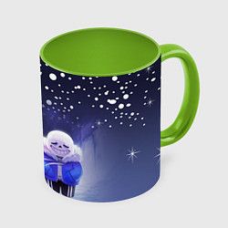 Кружка 3D Sans & Papyrus, цвет: 3D-белый + светло-зеленый