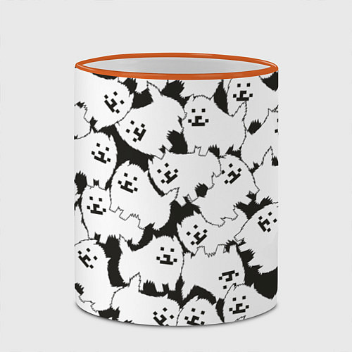Кружка цветная Undertale Annoying dog / 3D-Оранжевый кант – фото 2