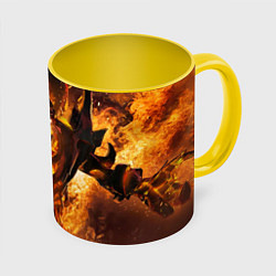 Кружка 3D Nevermore Hell, цвет: 3D-белый + желтый