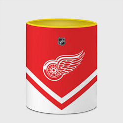 Кружка 3D NHL: Detroit Red Wings, цвет: 3D-белый + желтый — фото 2