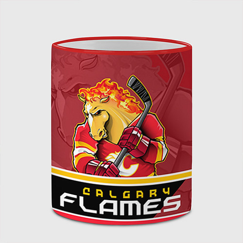 Кружка цветная Calgary Flames / 3D-Красный кант – фото 2