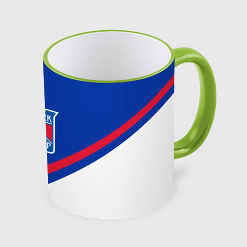 Кружка цветная NHL: New York Rangers / 3D-Светло-зеленый кант – фото 1