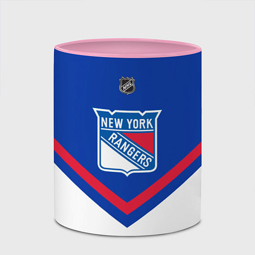 Кружка цветная NHL: New York Rangers / 3D-Белый + розовый – фото 2