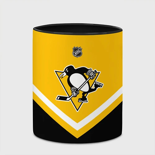 Кружка цветная NHL: Pittsburgh Penguins / 3D-Белый + черный – фото 2
