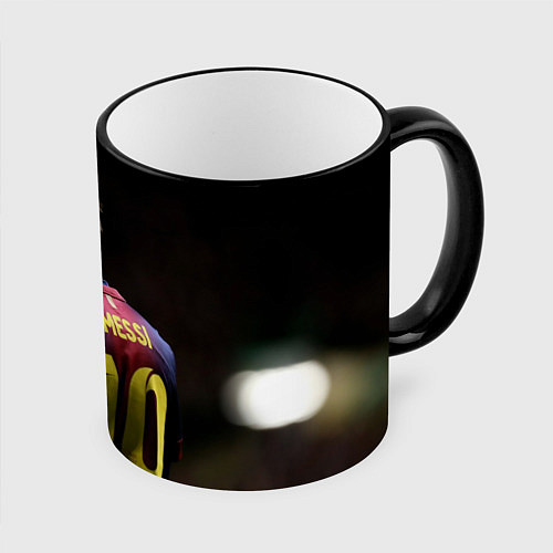 Кружка цветная Месси 10 / 3D-Черный кант – фото 1