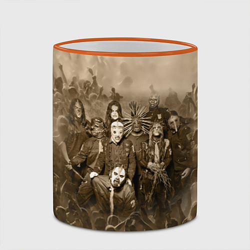 Кружка цветная Slipknot Sepia / 3D-Оранжевый кант – фото 2