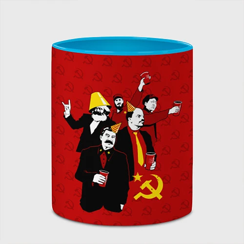 Кружка цветная Communist Party / 3D-Белый + небесно-голубой – фото 2