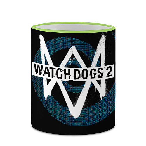 Кружка цветная Watch Dogs 2 / 3D-Светло-зеленый кант – фото 2