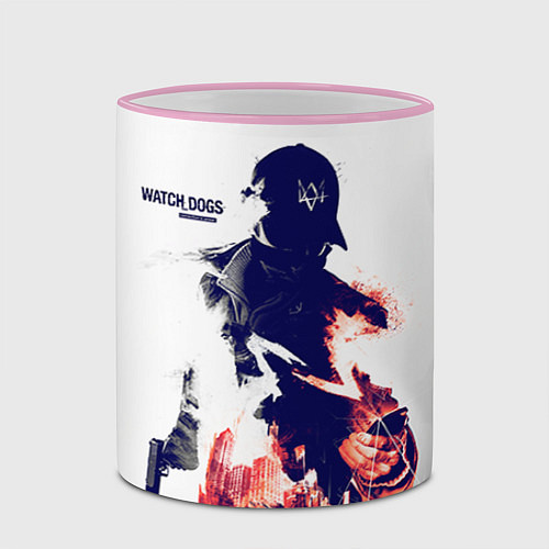 Кружка цветная Watch Dogs 2 / 3D-Розовый кант – фото 2