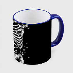 Кружка 3D Floral Skeleton, цвет: 3D-синий кант