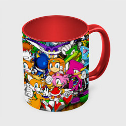 Кружка 3D Sonic Stories, цвет: 3D-белый + красный