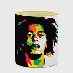 Кружка 3D Bob Marley: Colors, цвет: 3D-желтый кант — фото 2