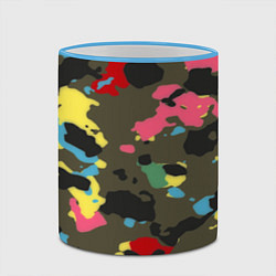 Кружка 3D Цветной камуфляж, цвет: 3D-небесно-голубой кант — фото 2