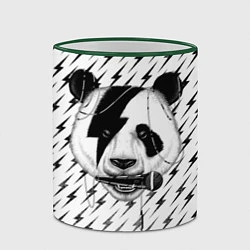 Кружка 3D Панда вокалист, цвет: 3D-зеленый кант — фото 2