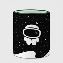 Кружка 3D Маленький космонавт, цвет: 3D-зеленый кант — фото 2