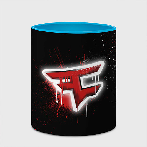 Кружка цветная FaZe Clan: Black collection / 3D-Белый + небесно-голубой – фото 2