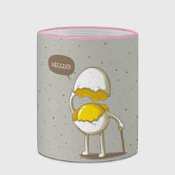 Кружка 3D Яйцо приветствует, цвет: 3D-розовый кант — фото 2