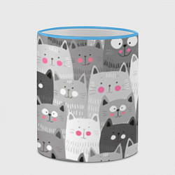 Кружка 3D Котейки 2, цвет: 3D-небесно-голубой кант — фото 2