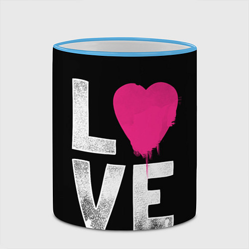 Кружка цветная Love Heart / 3D-Небесно-голубой кант – фото 2