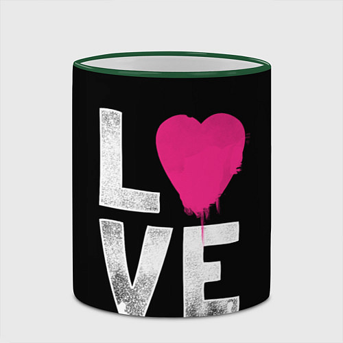 Кружка цветная Love Heart / 3D-Зеленый кант – фото 2