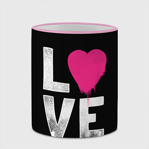 Кружка цветная Love Heart / 3D-Розовый кант – фото 2