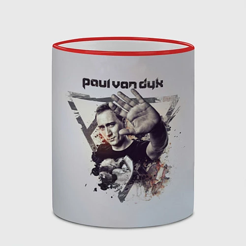 Кружка цветная Paul Van Dyk / 3D-Красный кант – фото 2