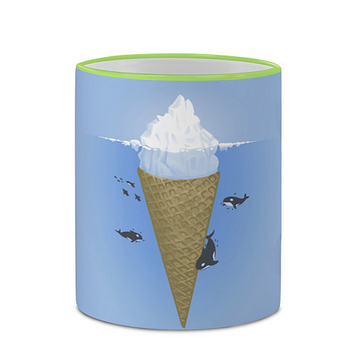 Кружка цветная Мороженое / 3D-Светло-зеленый кант – фото 2