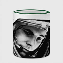 Кружка 3D Гагарин космонавт, цвет: 3D-зеленый кант — фото 2