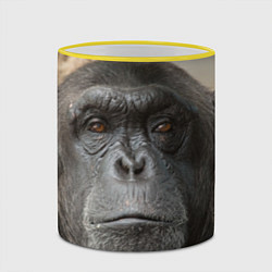 Кружка 3D Глаза гориллы, цвет: 3D-желтый кант — фото 2