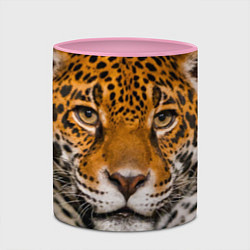 Кружка 3D Взгляд ягуара, цвет: 3D-белый + розовый — фото 2