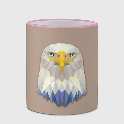 Кружка цветная Геометрический орел / 3D-Розовый кант – фото 2