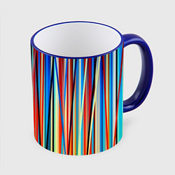 Кружка 3D Colored stripes, цвет: 3D-синий кант