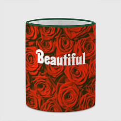 Кружка 3D Beautiful Roses, цвет: 3D-зеленый кант — фото 2