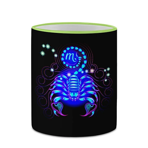 Кружка цветная Космический Скорпион / 3D-Светло-зеленый кант – фото 2