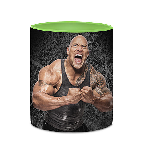 Кружка цветная Dwayne Johnson / 3D-Белый + светло-зеленый – фото 2