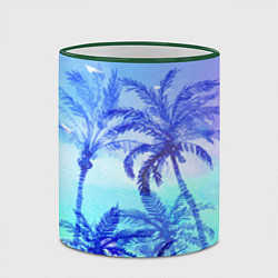 Кружка 3D Неоновые пальмы, цвет: 3D-зеленый кант — фото 2