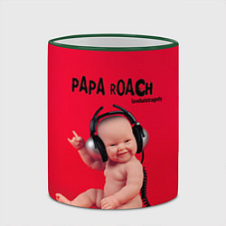 Кружка 3D Paparoach: Music Kid цвета 3D-зеленый кант — фото 2
