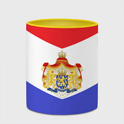 Кружка 3D Флаг и герб Голландии, цвет: 3D-белый + желтый — фото 2