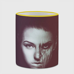 Кружка 3D Chelsea Grin: Death Girl, цвет: 3D-желтый кант — фото 2