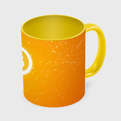 Кружка 3D Bitcoin Orange, цвет: 3D-белый + желтый