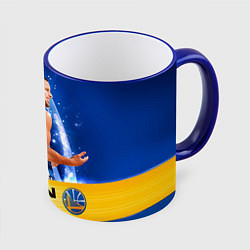Кружка 3D Golden State Warriors 8, цвет: 3D-синий кант