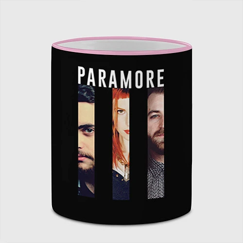 Кружка цветная Paramore Trio / 3D-Розовый кант – фото 2