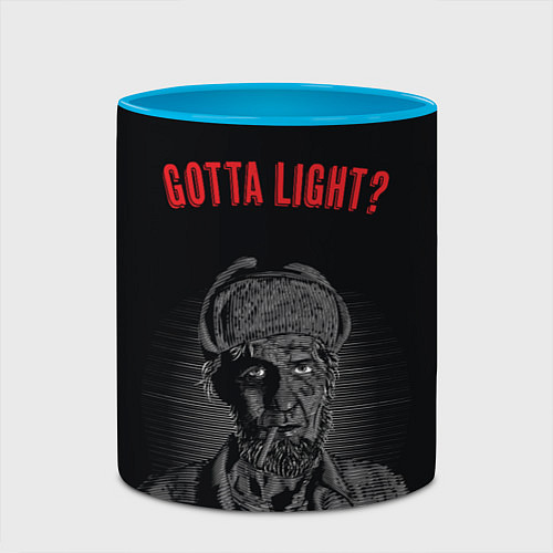 Кружка цветная Gotta light? / 3D-Белый + небесно-голубой – фото 2