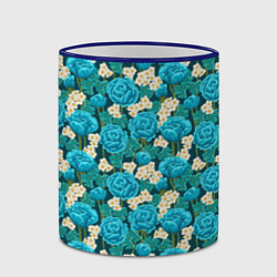 Кружка 3D Голубые розы, цвет: 3D-синий кант — фото 2