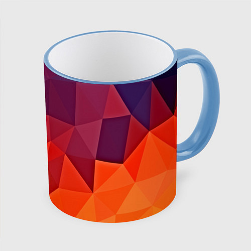 Кружка цветная Geometric / 3D-Небесно-голубой кант – фото 1