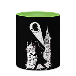 Кружка 3D Шерлок Холмс, цвет: 3D-белый + светло-зеленый — фото 2